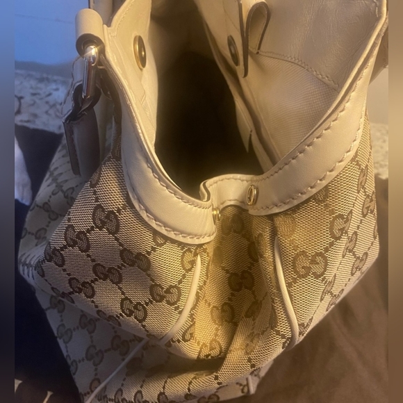 GUCCI SUKEY LOGO CANVAS SUPREME SHOULDER TOTE BAG - Picture 8 of 13